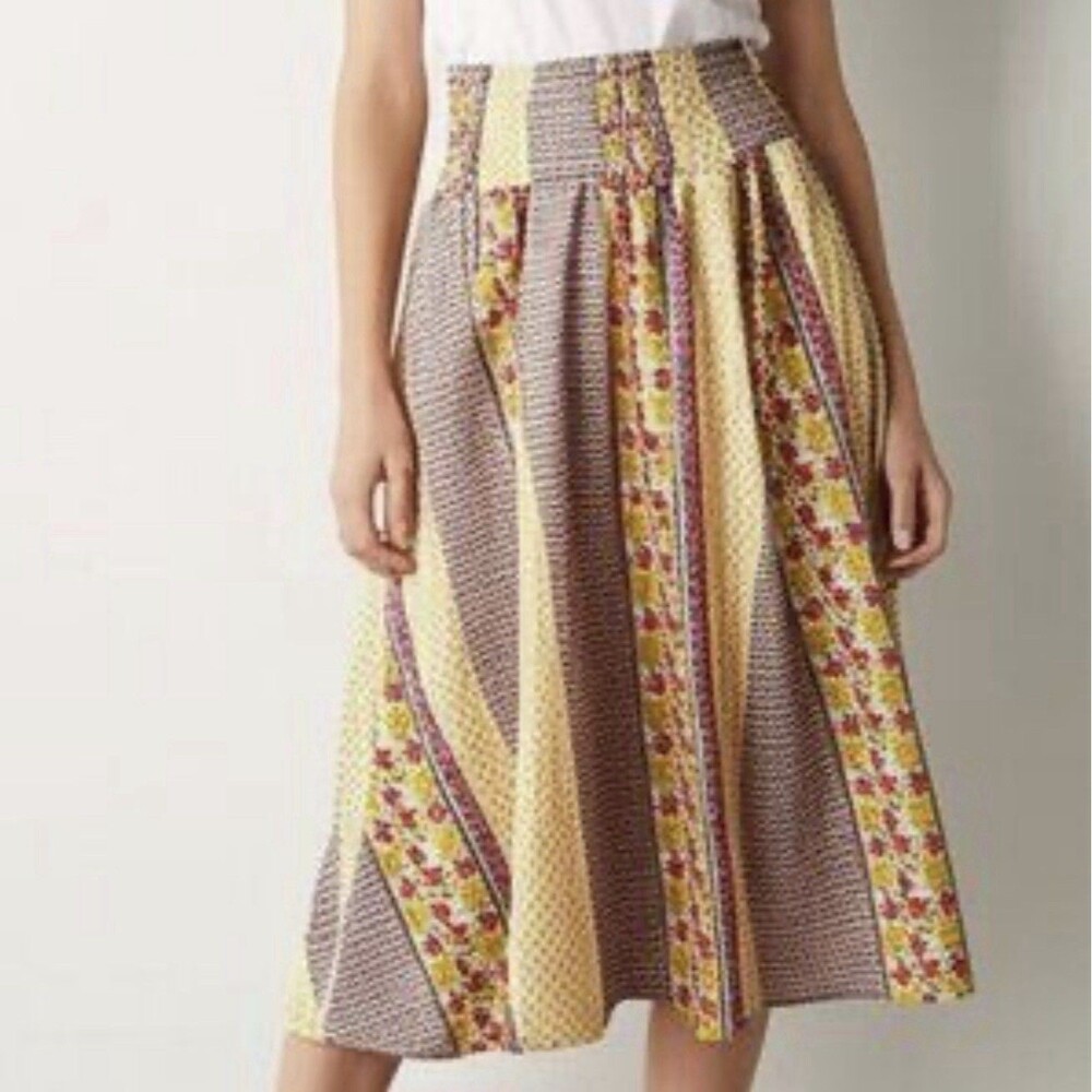 J Gee Patchwork Maxi Skirt High Waist Ruched Boho Hippie Gypsy Indie Y2K Floral